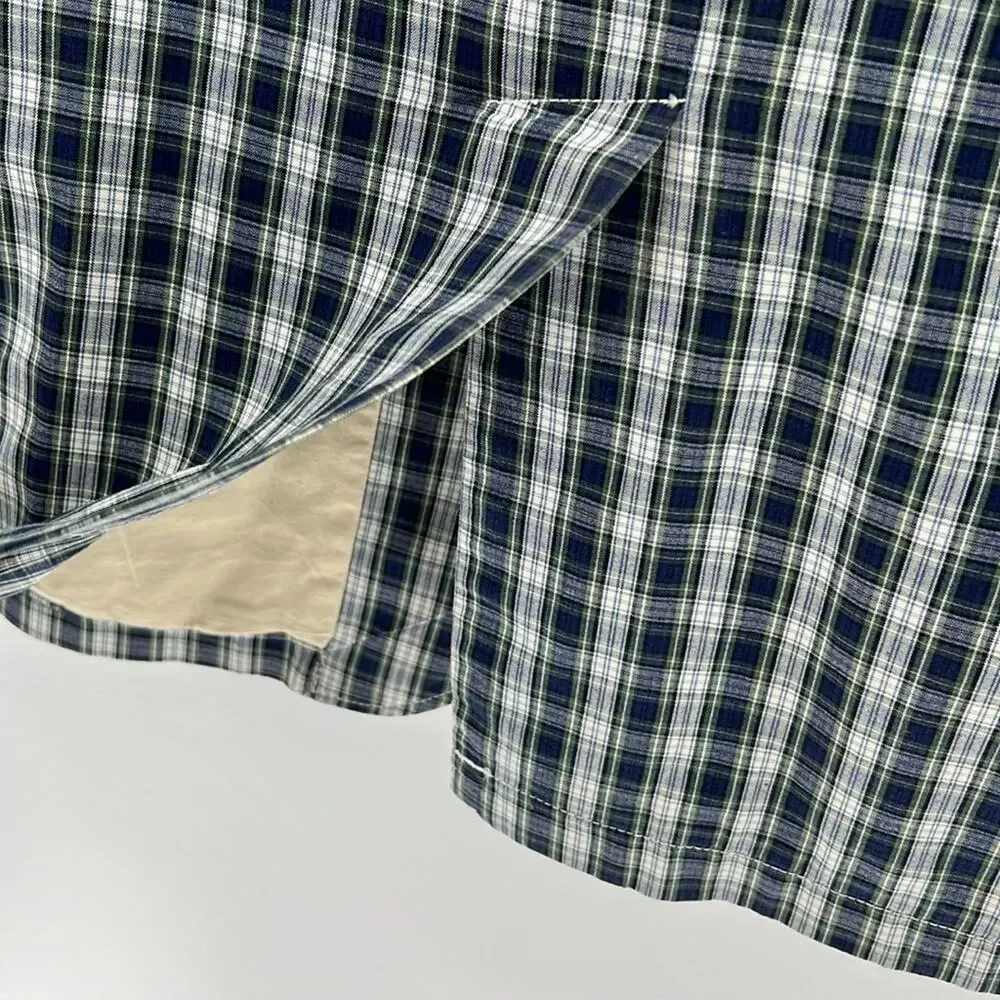 J. Crew Men's Two Button Plaid Blazer - Blue/Green/White - Medium